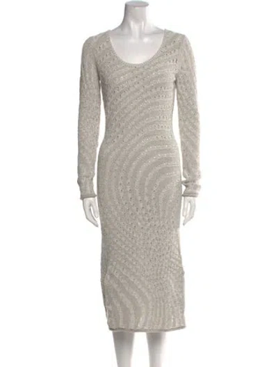 Pre-owned Acne Studios Scoop Neck Midi Length Dress W/ Tags In Gray