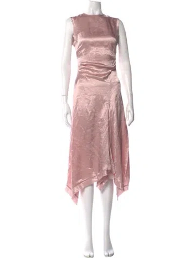 Pre-owned Acne Studios Scoop Neck Midi Length Dress W/ Tags In Pink