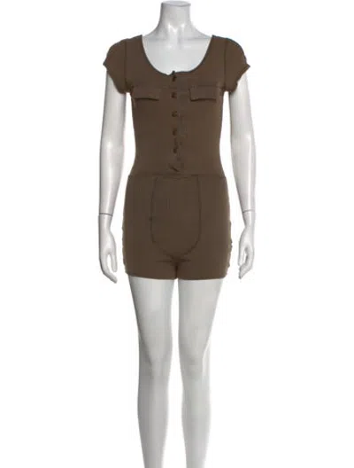Pre-owned Acne Studios Scoop Neck Romper In Neutrals