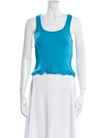 Pre-owned Acne Studios Scoop Neck Sleeveless Crop Top In Blue