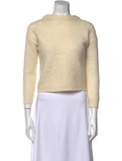 Pre-owned Acne Studios Scoop Neck Three-quarter Sleeve Crop Top In Neutral
