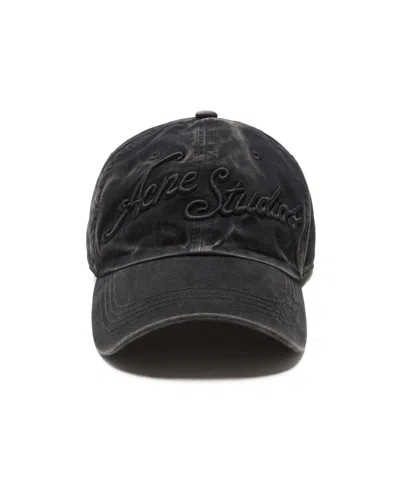 Acne Studios Screenprint Baseball Cap In Gray