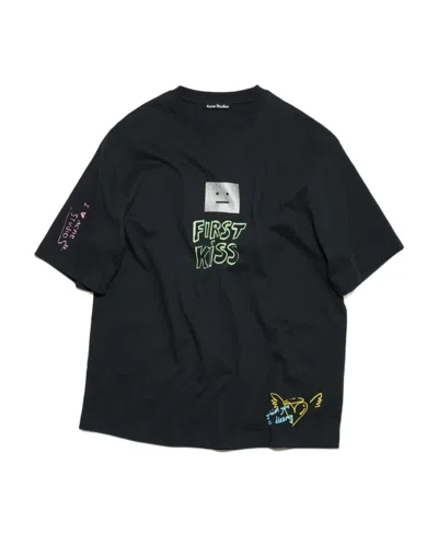 Acne Studios Scribbles Short-sleeve T-shirt In Black
