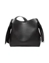 Acne Studios Sculptural Black Grainy Leather Musubi Tote In Black