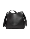 Acne Studios Sculptural Black Grainy Leather Musubi Tote In Black