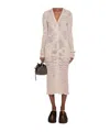Acne Studios Semi-sheer Panel Ribbed-knit Cardigan In White