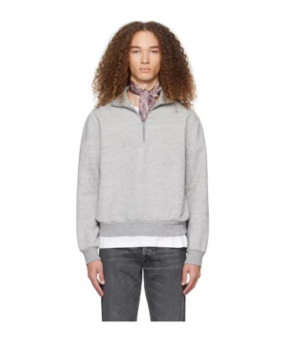 Acne Studios Semi-zipper Long-sleeved Sweater In White