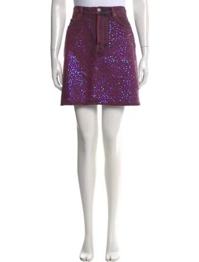 Pre-owned Acne Studios Sequin Embellishments Mini Skirt In Purple