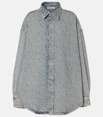 Acne Studios Setar Monogram Denim Shirt In Blue