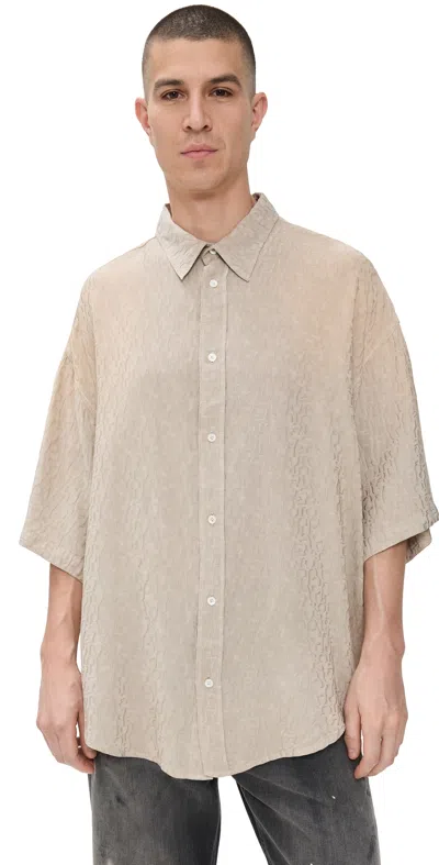 ACNE STUDIOS SETAR MONOGRAM JACQUARD SHIRT WARM GREY