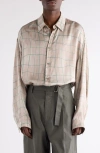 Acne Studios Setar Paint Check Button-up Shirt In Neutral
