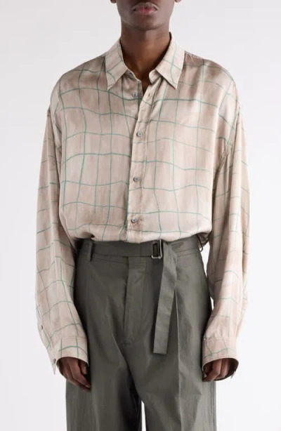 Acne Studios Setar Paint Check Button-up Shirt In Neutral