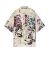 Acne Studios Paint-splatter Short-sleeve Shirt In Neutral