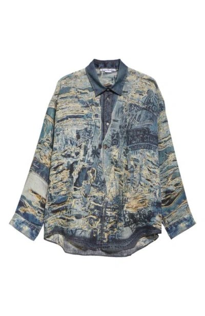 Acne Studios Printed Button-up Shirt In Multi