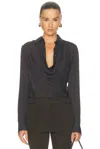 Acne Studios Shaydana Silk Georgette Top In Gray