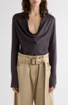 Acne Studios Shaydana Silk Georgette Top In Gray