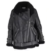 Acne Studios Shearling Aviator Jacket In Black Leather In Black