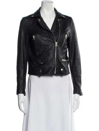 Pre-owned Acne Studios Shearling Biker Jacket In Black