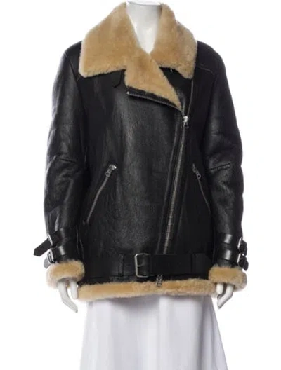 Pre-owned Acne Studios Shearling Biker Jacket In Black