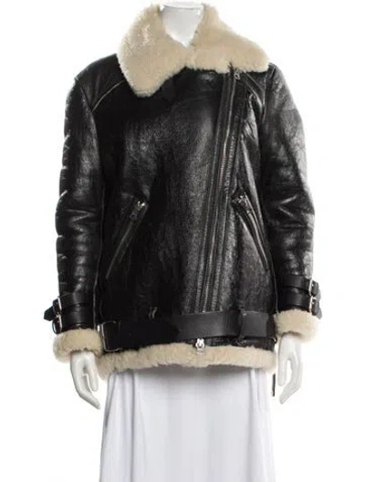 Pre-owned Acne Studios Shearling Biker Jacket In Black