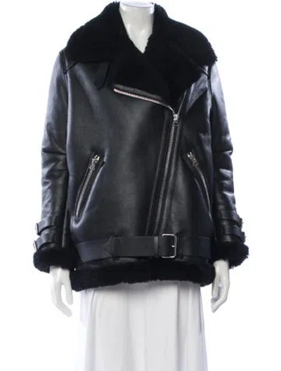 Pre-owned Acne Studios Shearling Biker Jacket In Black