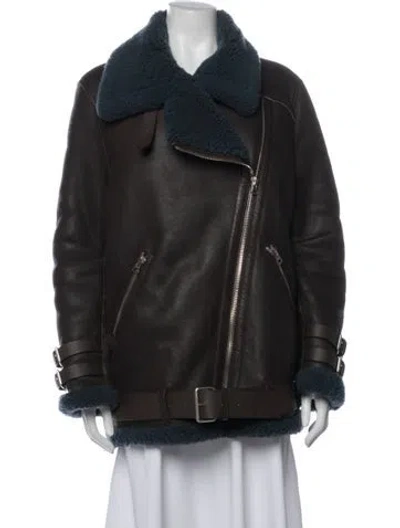 Pre-owned Acne Studios Shearling Biker Jacket In Black