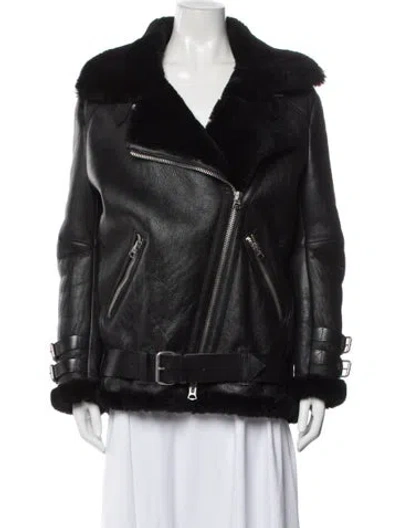 Pre-owned Acne Studios Shearling Biker Jacket In Black