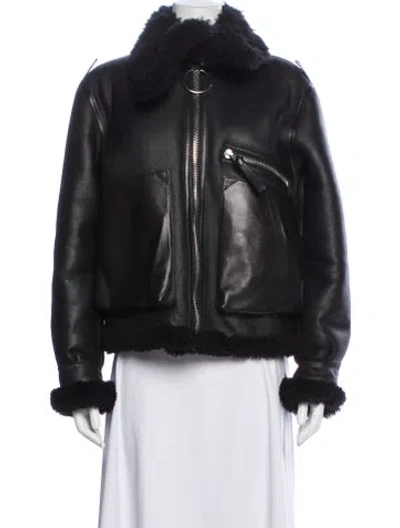 Pre-owned Acne Studios Shearling Biker Jacket In Black