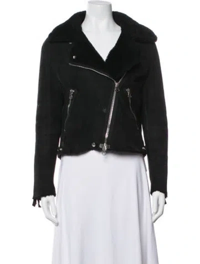 Pre-owned Acne Studios Shearling Biker Jacket In Black