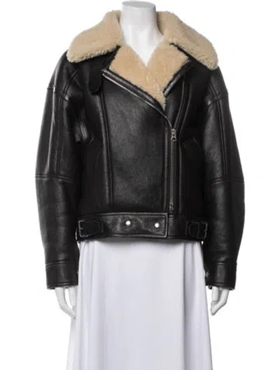Pre-owned Acne Studios Shearling Biker Jacket In Black