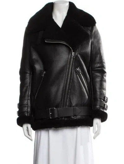 Pre-owned Acne Studios Shearling Biker Jacket In Black
