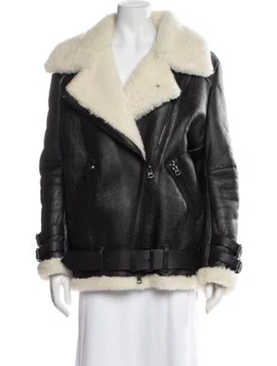 Pre-owned Acne Studios Shearling Biker Jacket In Black