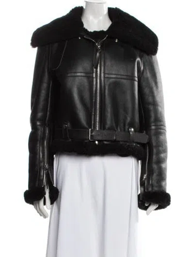 Pre-owned Acne Studios Shearling Biker Jacket In Black