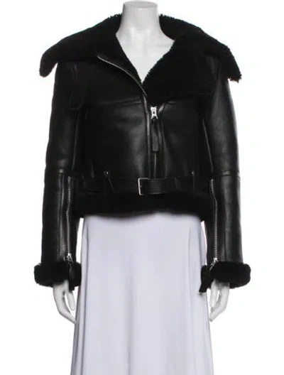Pre-owned Acne Studios Shearling Biker Jacket In Black