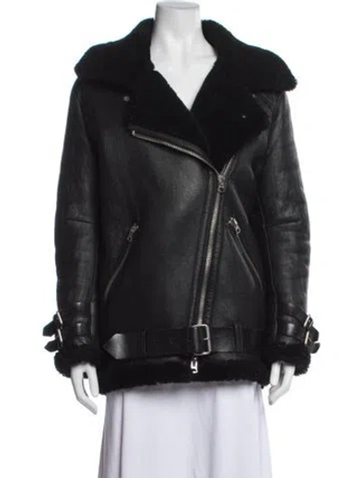 Pre-owned Acne Studios Shearling Biker Jacket In Black
