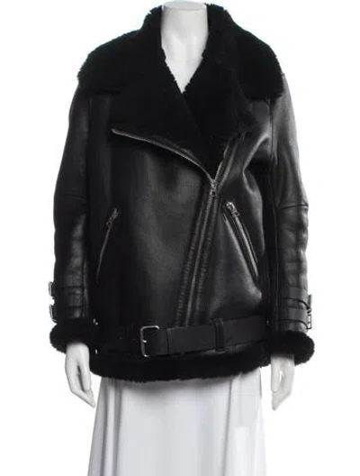 Pre-owned Acne Studios Shearling Biker Jacket In Black