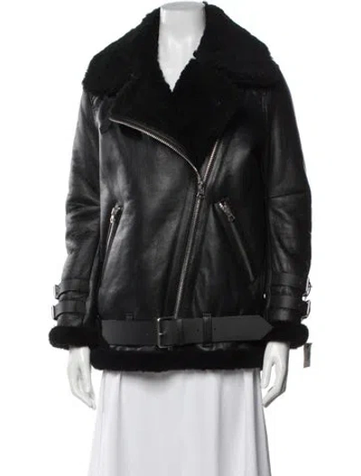 Pre-owned Acne Studios Shearling Biker Jacket In Black