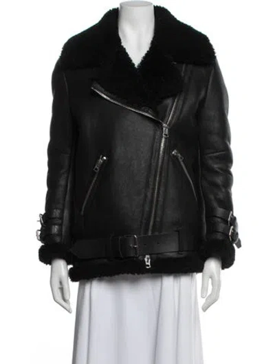 Pre-owned Acne Studios Shearling Biker Jacket In Black