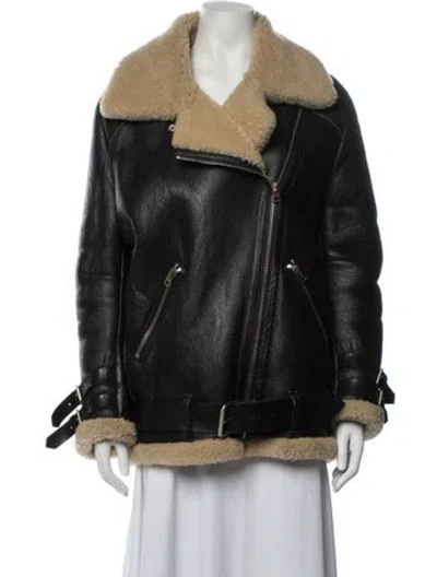 Pre-owned Acne Studios Shearling Biker Jacket In Black