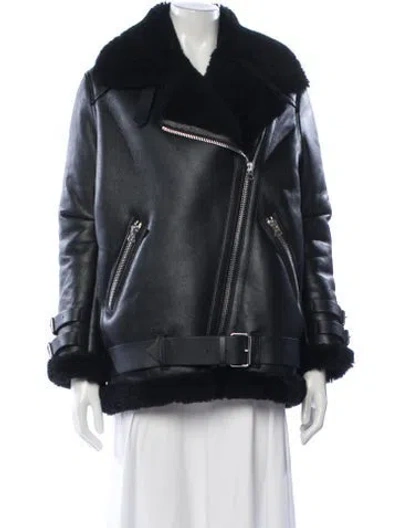 Pre-owned Acne Studios Shearling Biker Jacket In Black