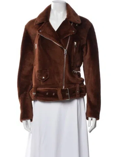 Pre-owned Acne Studios Shearling Biker Jacket In Multi