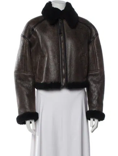 Pre-owned Acne Studios Shearling Bomber Jacket In Brown