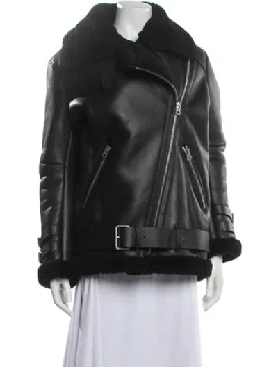 Pre-owned Acne Studios Shearling Coat In Blue