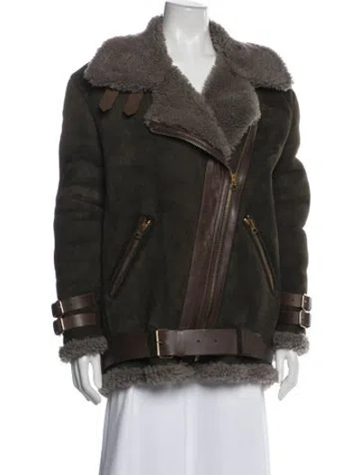 Pre-owned Acne Studios Shearling Coat In Green