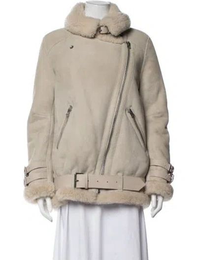 Pre-owned Acne Studios Shearling Coat In Neutrals