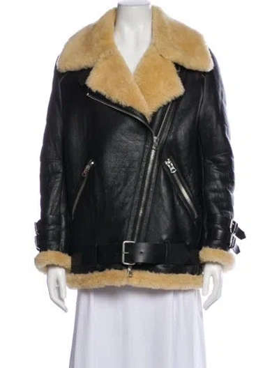 Pre-owned Acne Studios Shearling Faux Fur Coat In Black