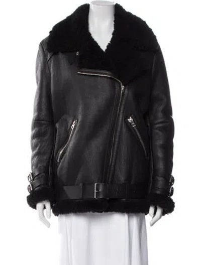 Pre-owned Acne Studios Shearling Faux Fur Jacket In Black