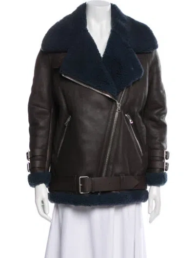 Pre-owned Acne Studios Shearling Faux Fur Jacket In Blue