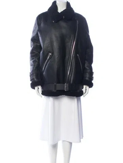 Pre-owned Acne Studios Shearling Faux Fur Jacket In Blue