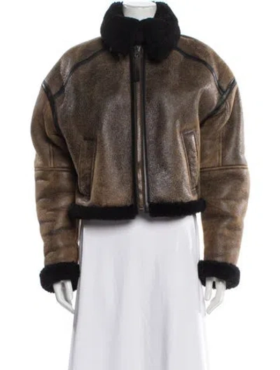 Pre-owned Acne Studios Shearling Faux Fur Jacket In Brown